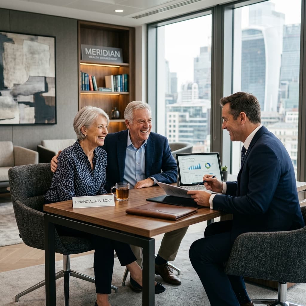 Senior couple reviewing Medicare options on tablet